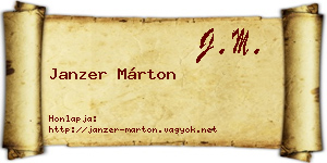 Janzer Márton névjegykártya